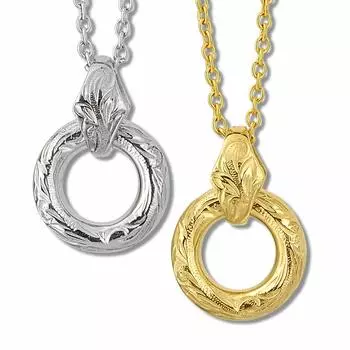 Aloha lokahi Hawaiian Jewelry Pair Necklace Surgical Stainless Steel Ring Scroll Stainless Silver Azuki Chain Steel Width (Aloha Lokahi) (Stainless