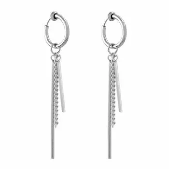 ALOHAMONI BTS Bangtan Boys Jungkook Поношенная модель Серьги-кольца с цепочкой из 3 рядов Дизайн Бинауральный набор jungkook Серебряные длинные серьги-кольца для женщин и мужчин