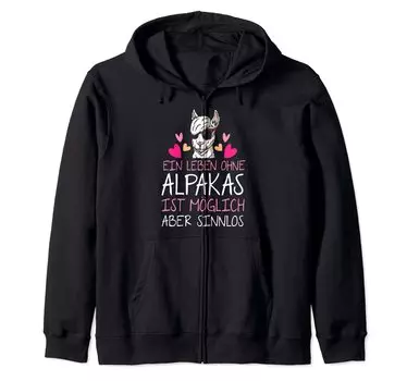 alpaca alpacus llama zip hoodie
