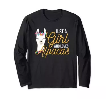 Alpaca Girl Lama Just A Girl Who Loves Alpacas Long Sleeve T-Shirt
