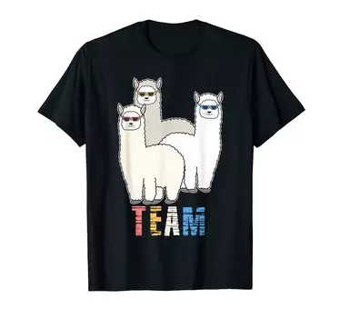 Alpaca Lama Team Colorful Sunglasses T-shirt