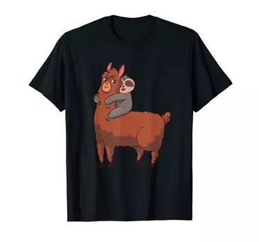 Alpaca Sloth Hug T-shirt