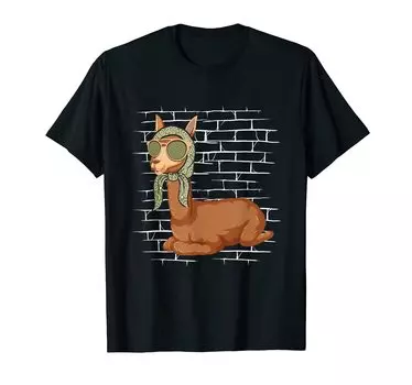 Alpaca Sunglasses Scarf Llama Animal Farm Farmer Alpaca - T-Shirt