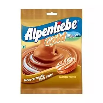 Alpenliebe Gold Rich Milky Caramel Toffee, конфетный мешочек, (100 шт)