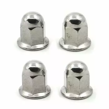 Alpha Rider 4 шт. M8 8 мм гайка-болт с куполом, длинная колпачковая гайка с фланцем, защитный колпачок, шестигранный винт, колпачковая гайка, сталь с твердым хромированным покрытием