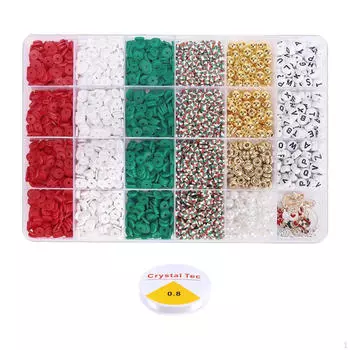 Alphabet Beads Spacer Jewelry Making Round Crafting Supplies Xmas Loose for Key Chains