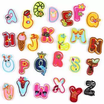 Alphabet Embroidery Patch Iron Patch Applique Set of 26 Sewing Repair DIY Sewing Craft Handmade Kids Decoration Cute Kindergarten Nursery Kindergarten