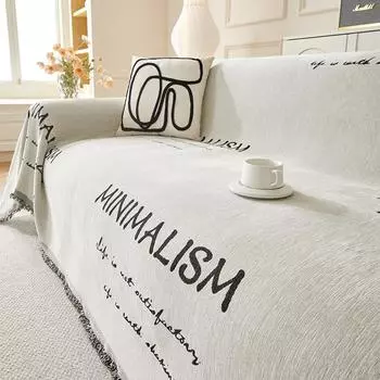 Alphabet Sofa Cover Chenille Sofa Towel Sofa Blanket Four Seasons Suitable Living Room Anti-cat Scratch Sofa Cover 1/2/3 Seat 180x130cm