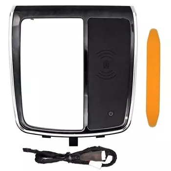 Alphard Vellfire 30 Series Exclusive QI Charger Совместимость с центральным лотком Интегрированное беспроводное зарядное устройство Черный металл Дерево Максимальная мощность зарядки 15 Вт Совместимость