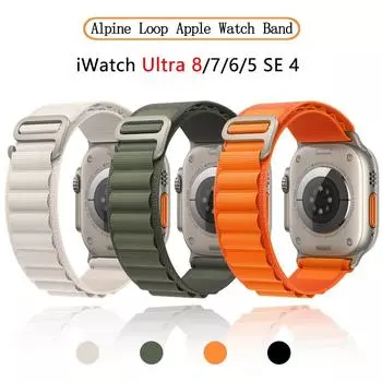 Alpine Loop для Apple Watch Ultra, ремешок 49 мм, 44 мм, 40 мм, 42 мм, 38 мм, спортивный браслет Correa iWatch series 8, 7, 6, 5, 3 se, 45 мм, 41 мм, ремешок 42mm 44mm 45mm звезда
