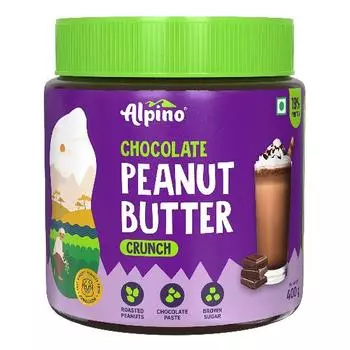 Alpino Шоколадный хруст с арахисовым маслом 400 г | 19% белка | Сделано из жареного арахиса, шоколадной пасты, коричневого сахара и морской соли. 400 gms
