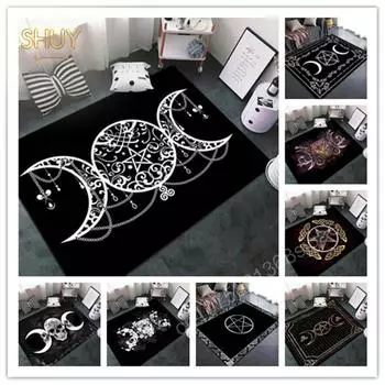 Алтарь магия луна викка сатанинский ковер для гостиной колдовство ванная напольный коврик украшение дома большая площадь спальня прикроватные коврики 30x50cm-12x20in