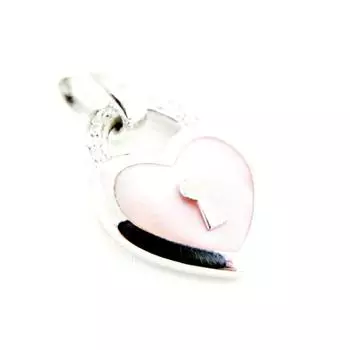 Altesse [H2992] - Серебряный кулон Любовь розовый перламутр