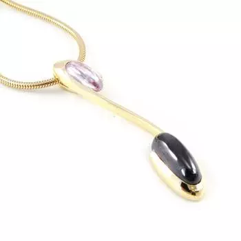 Altesse [H3848] - Пурпурное «нежное» позолоченное колье.