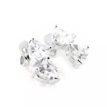 Altesse [H4050] - Белые серебряные серьги Любовь