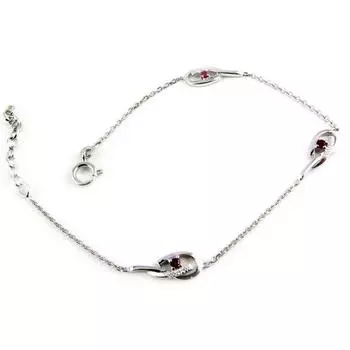 Altesse [L0072] - Рубиновый серебряный браслет «Скарлетт»