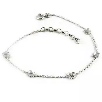 Altesse [L0078] - Серебряный браслет «Флора», белый