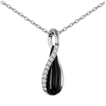 Altesse [L0674] - Черное серебряное колье Скарлетт