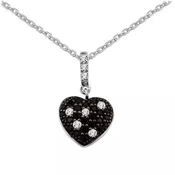 Altesse [M2724] - Серебряное колье Love черно-белое