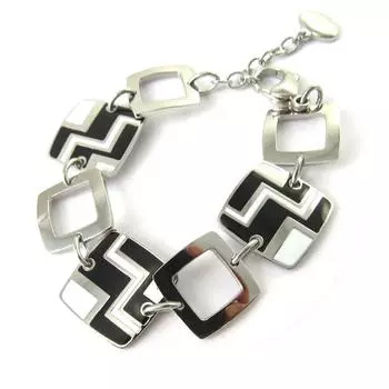 Altesse [M7209] - Стальной браслет Calypso черный белый серебро