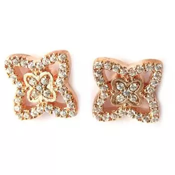 Altesse [M7228] - Серьги Scarlett из розового золота с позолотой - 9x9 мм