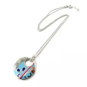 Altesse [N8007] - Серебряное колье Токио разноцветная бирюза (родированное покрытие)