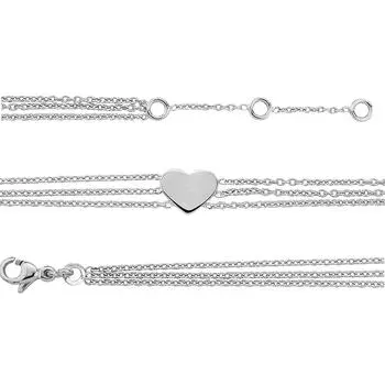 Altesse [P0573] - Серебряный браслет Love с родиевым покрытием (3 ряда)