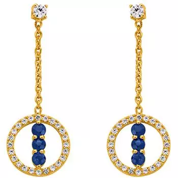 Altesse [P0611] - Позолоченные серьги Scarlett с белым сапфиром, позолоченные.