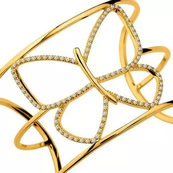 Altesse [R5698] - Браслет из белого золота «Клеопатра» с позолотой - 60x40 мм (бабочка)