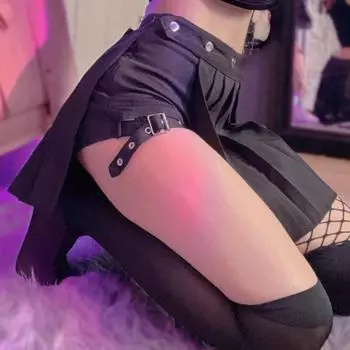 AltGoth Punk Mall Goth Юбка Женская Y2k E-girl Уличная одежда Harajuku Кольцо для ног Пряжка Съемная Высокая талия Эмо Alt Клубная одежда S чёрный