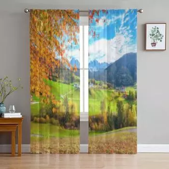 Alto Santa Maria Di Val Di Adige церковные прозрачные тюлевые шторы для гостиной, спальни, кухни, украшения, вуаль, шторы из органзы 135W x 114H(cm)