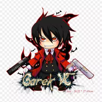 Alucard Hellsing Chibi Alucard Seras Victoria термопечать с термопереносом, виниловые нашивки, наклейки для одежды, аппликации «сделай сам», моющиеся нашивки