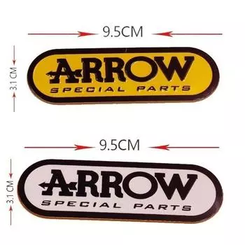 Алюминиевая 3D термостойкая наклейка на выхлопные трубы мотоцикла со стрелкой жёлтый