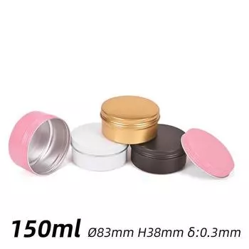 Алюминиевая банка с резьбой для воска для волос объемом 150 мл – 83x38 мм, емкость 150 г, круглая конструкция double-sided золотой