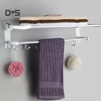 Алюминиевая двухъярусная настенная вешалка для полотенец Wild Bluebell для ванной комнаты отеля, держатель для хранения вещей 40cm