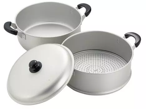 Алюминиевая двухъярусная пароварка Nuceret 30 см H-2419 серебряный