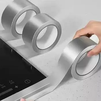 Алюминиевая фольга высокотемпературная лента для варочной панели самоклеящиеся жиронепроницаемые антиплесневые влагостойкие наклейки для столешниц кухни Width 5CM&Length 5M
