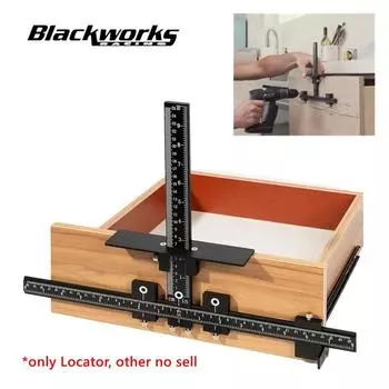 Алюминиевая фурнитура для шкафов, направляющая для сверления отверстий, для точной установки дверных и передних ручек и ручек ящиков, а также пробойника чёрный