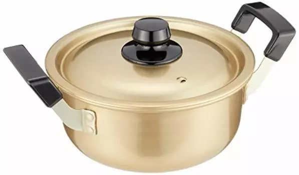 Алюминиевая кастрюля с двумя ручками Hokuriku, 6,3 дюйма (16 см), Для газовых плит, легкий, чистая оксидная кислота, сделано в Японии