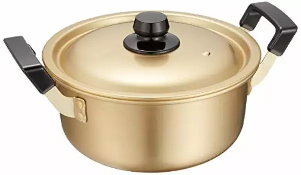 Алюминиевая кастрюля с двумя ручками Hokuriku, 7,1 дюйма (18 см), Для газовых плит, легкий, чистая оксидная кислота, сделано в Японии