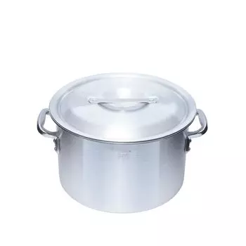 Алюминиевая кастрюля Thunder Group Half Body IH совместимая 30 см 14 л со шкалой и крышкой для коммерческого использования Двуручная кастрюля IALHZND030