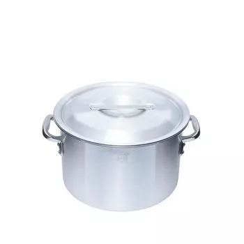 Алюминиевая кастрюля Thunder Group Half Body с газовой крышкой ALHZND024, только кастрюля, 24 см, 7,5 л, со шкалой, в комплекте, для использования двумя руками