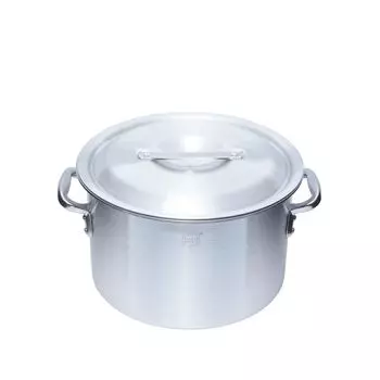 Алюминиевая кастрюля Thunder Group Half Body с газовой крышкой ALHZND030, только кастрюля, 30 см, 14 л, со шкалой, в комплекте, для использования, двуручная серебряный