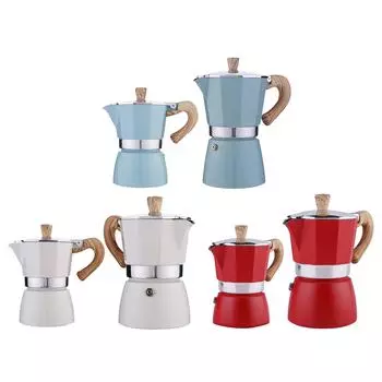 Алюминиевая кофеварка эспрессо, устанавливаемая на плиту, классическая итальянская кофеварка мока, готовит восхитительный кофе