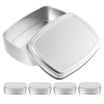 Алюминиевая коробка для ароматизированной мази, мини-металлические прямоугольные банки, переносные футляры для хранения мыла, пустые контейнеры с крышкой для путешествий
