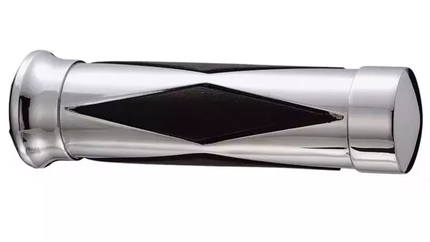 Алюминиевая крышка для рукоятки мотоцикла Kijima, тип Diamond Cut, 154 мм, тип 1 дюйм, универсальная, 25,4 мм, непроникающее покрытие/черная 201-641