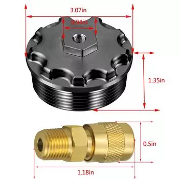 Алюминиевая крышка топливного фильтра с портом для проверки давления для Ford Power Stroke 6.0L 2003-2007 гг.