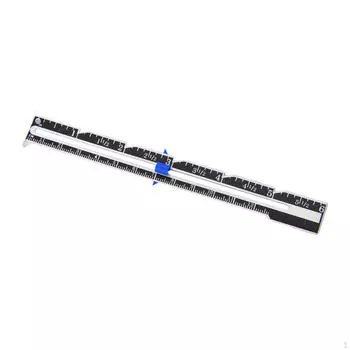 Алюминиевая линейка для измерения размера, инструмент для шитья, вязания, рукоделия и квилтинга со скользящей подшивкой синий