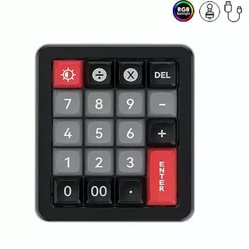 Алюминиевая механическая цифровая клавиатура с возможностью горячей замены клавиш, RGB-подсветкой, 19 клавиш, проводная цифровая клавиатура Type-C для настольного компьютера