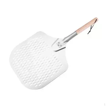 Алюминиевая металлическая лопатка для очистки пиццы с деревянной ручкой, простая в использовании для сыра, хлеба, фруктов, 63.8cm